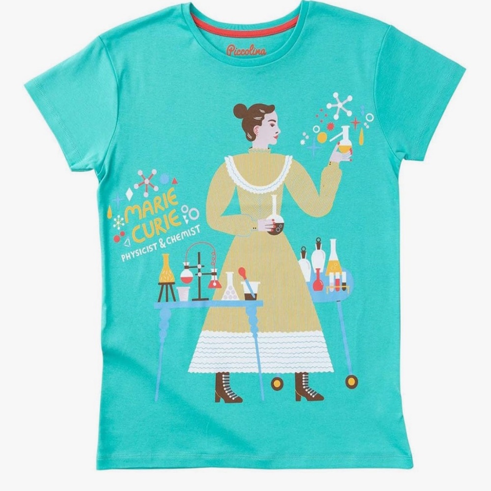 Piccolina Marie Curie Graphic T-Shirt new with tag nwt $36